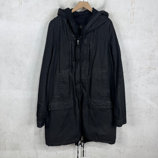 DRKSHDW Waxed Denim Fishtail Parka