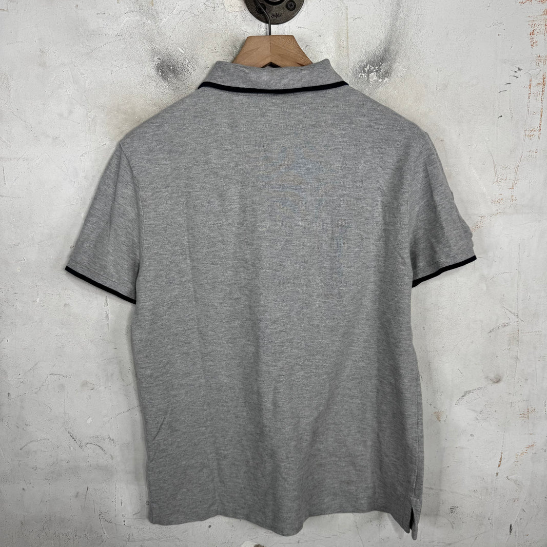 Ralph Lauren Grey Striped Crest Big Pony Polo