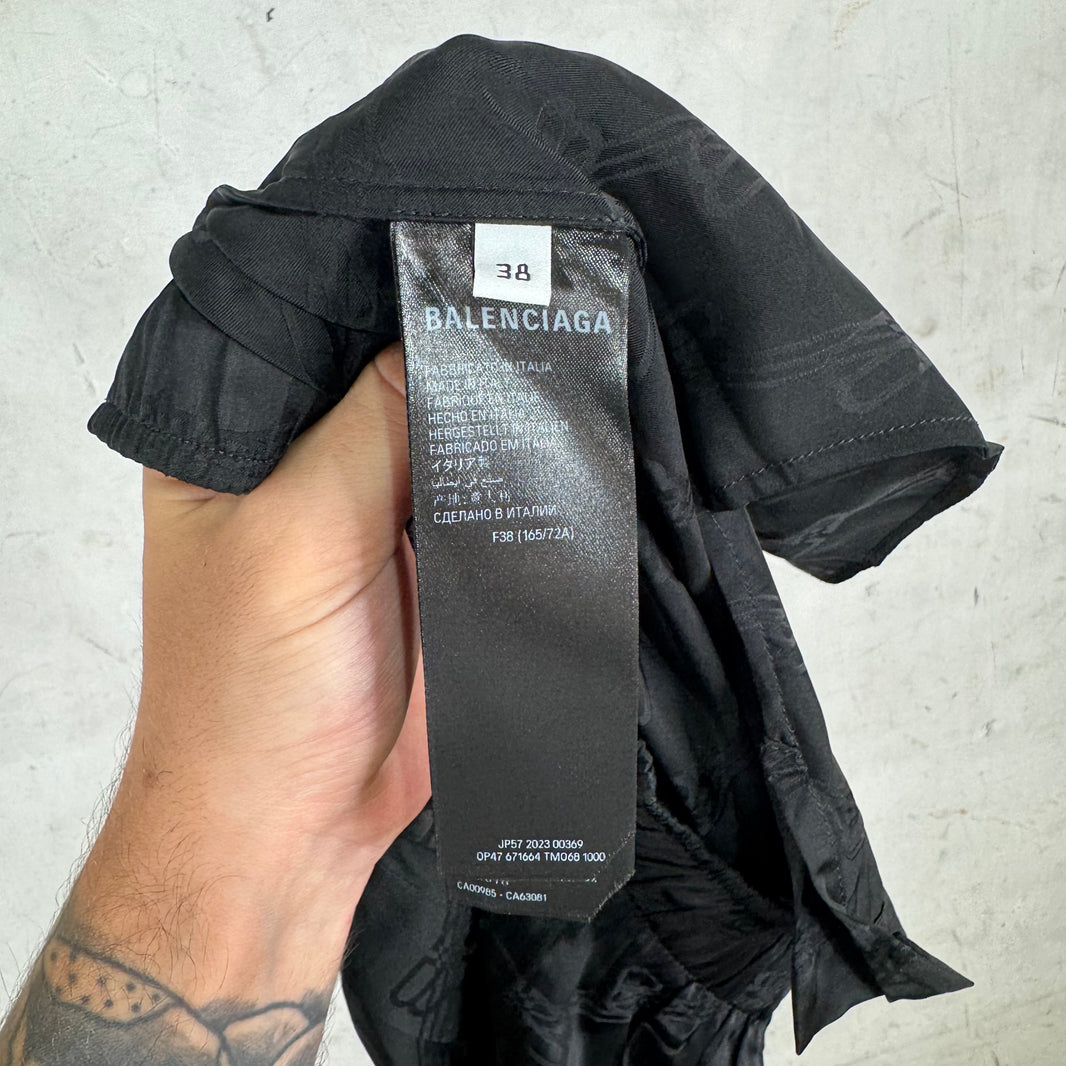 Balenciaga BB Jacquard Monogram Silk Shorts