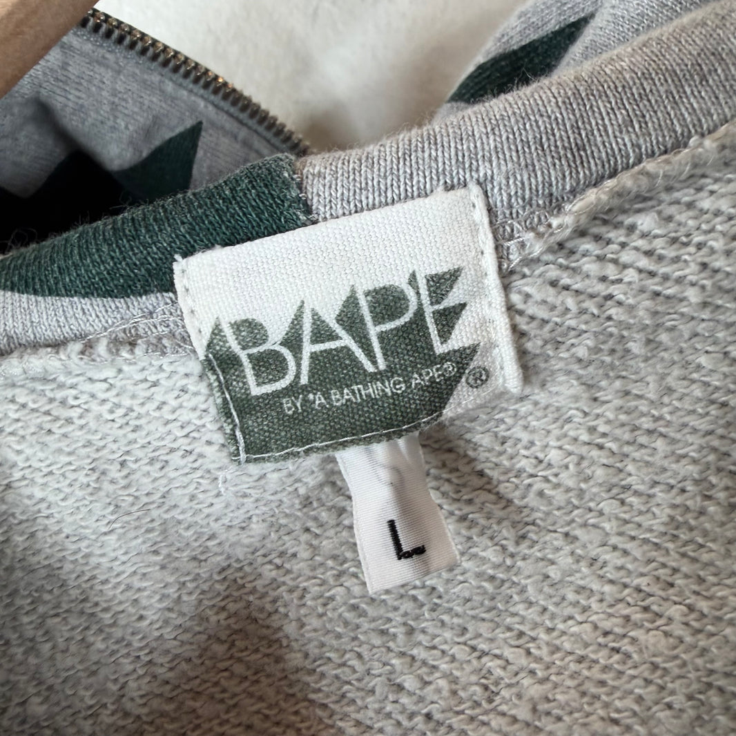 Bape Gray/Green STA Full Zip Hoodie