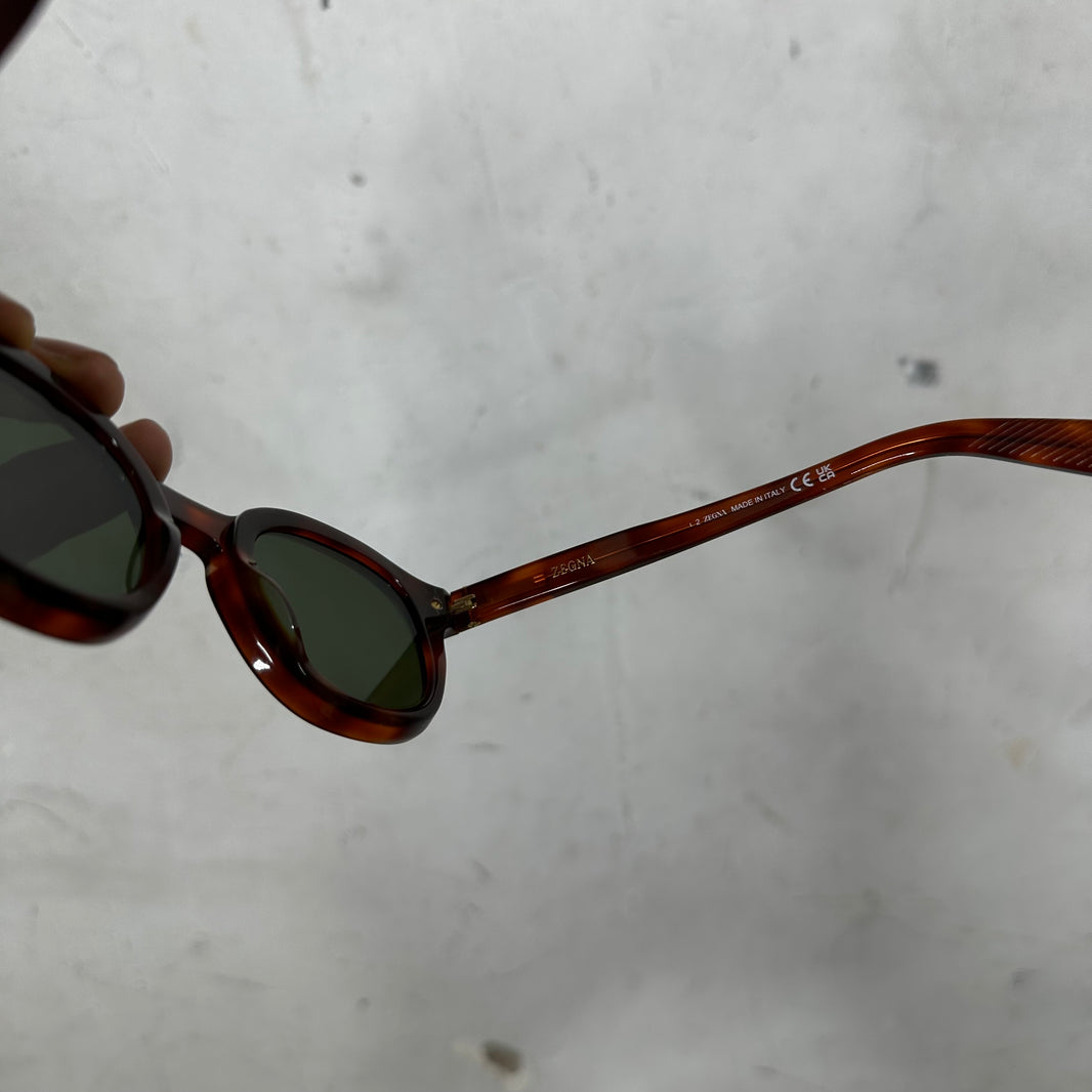 Zegna Brown Turtle Sunglasses