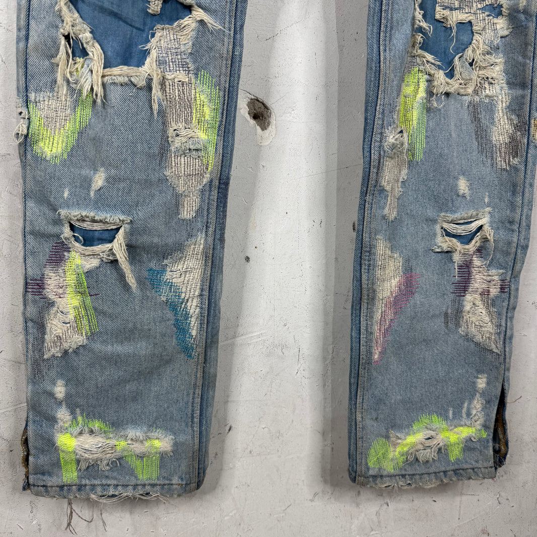 Endless Denim Repaired Back Logo Denim