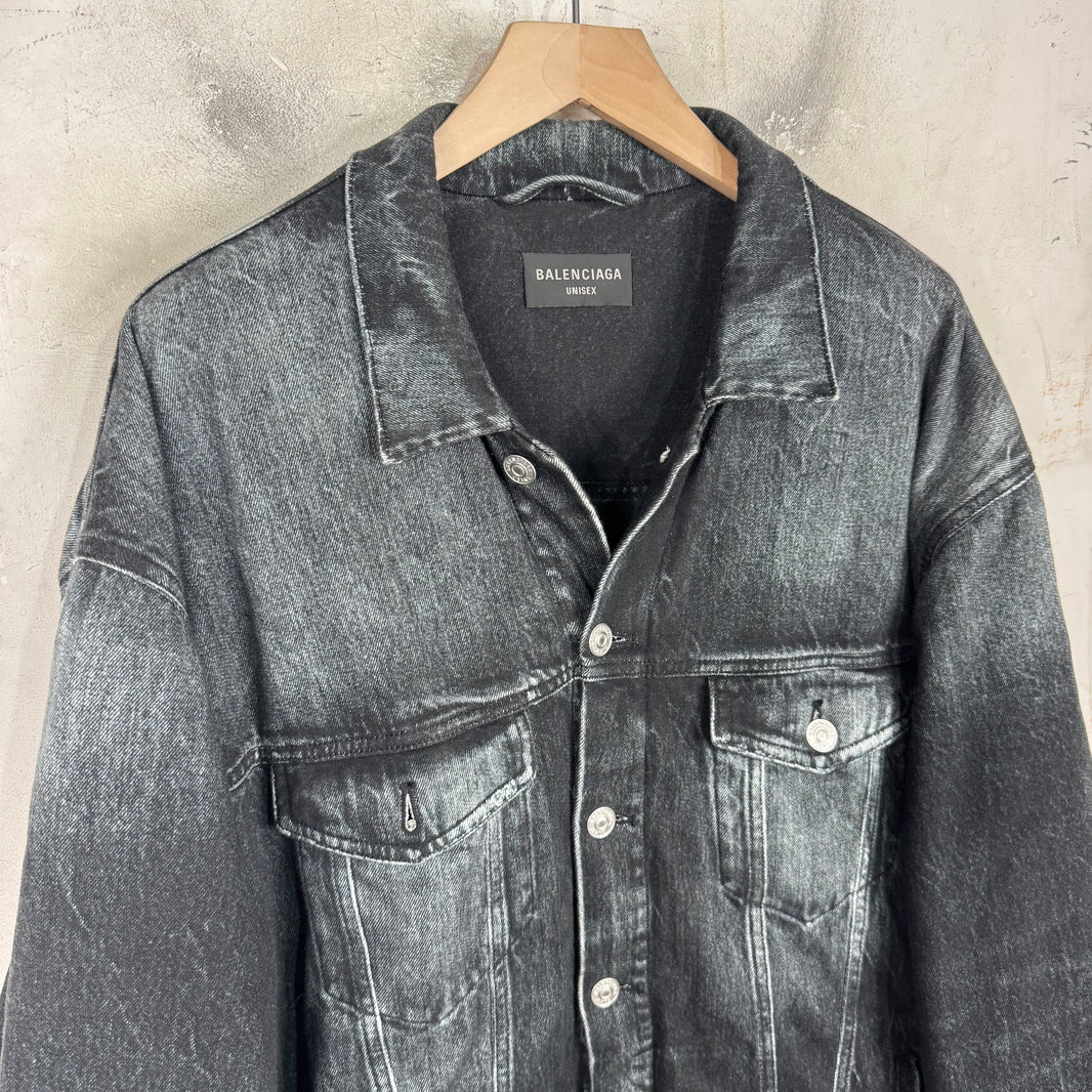 Balenciaga Trompe Sweatshirt Trucker Jacket