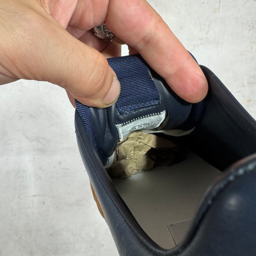 Thom Browne Navy Leather Vitello Sneakers