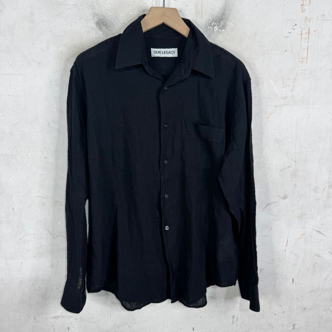 Our Legacy Black Linen Coco Shirt