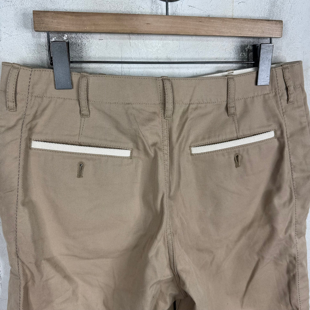 Sacai Khaki Accent Stitch Shorts