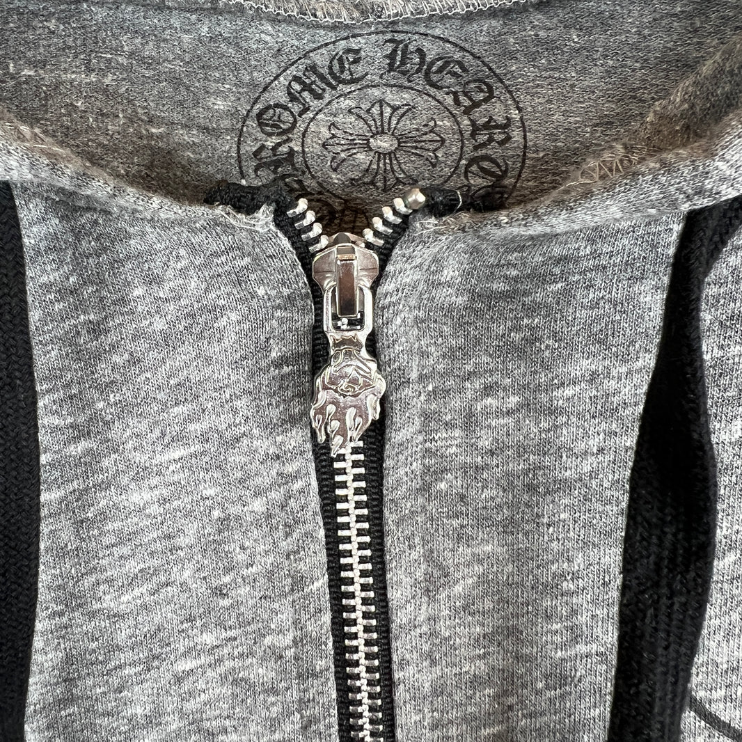 Chrome Hearts Grey Plus Zip-Up Hoodie