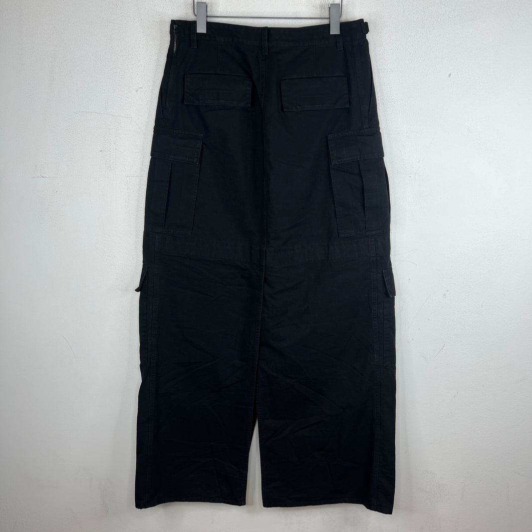 Balenciaga Black Ripstop Baggy Apron Cargo Pants