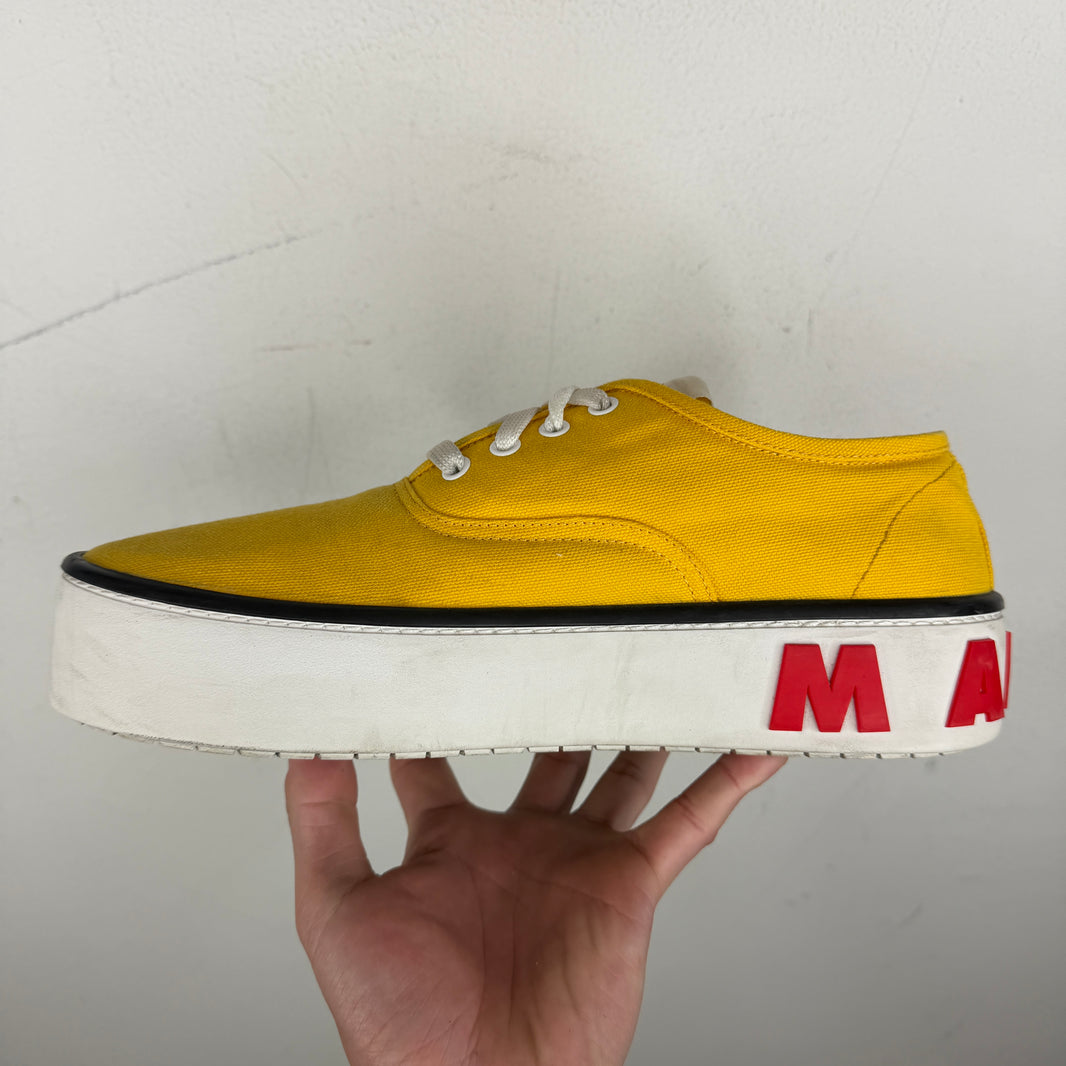 Marni Yellow Paw Lace Up Sneakers