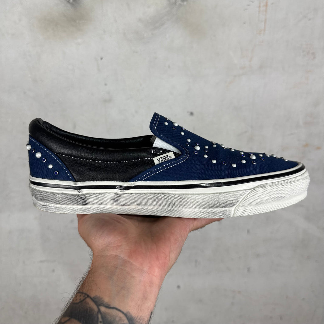Vans OTW Navy Pearlized Classic Slip Ons