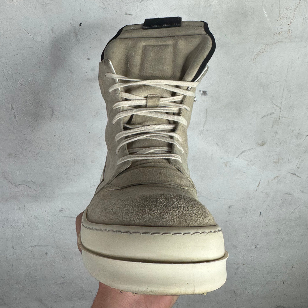 Rick Owens Gray Suede Geobaskets