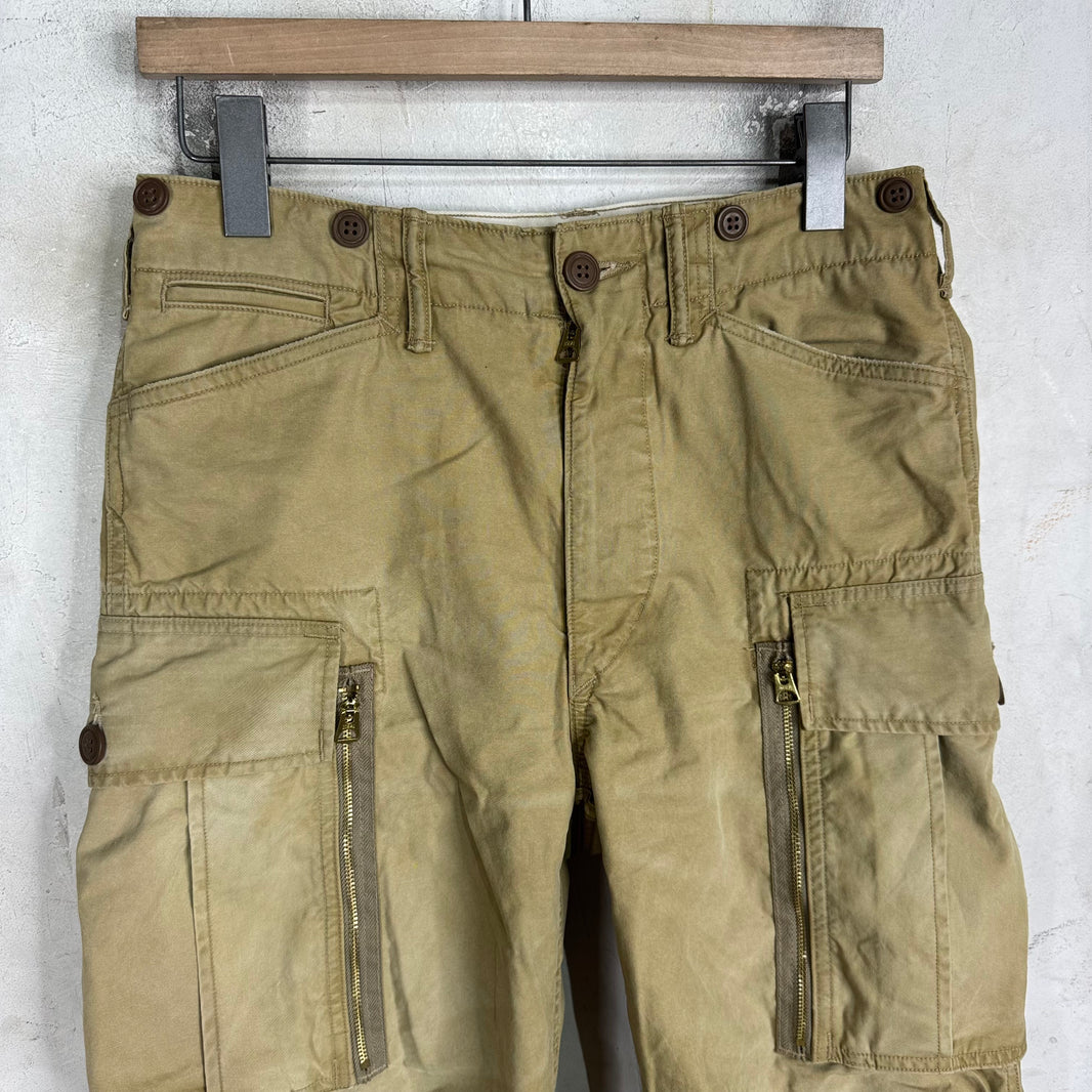 RRL Heavy Tan Zippered Cargos