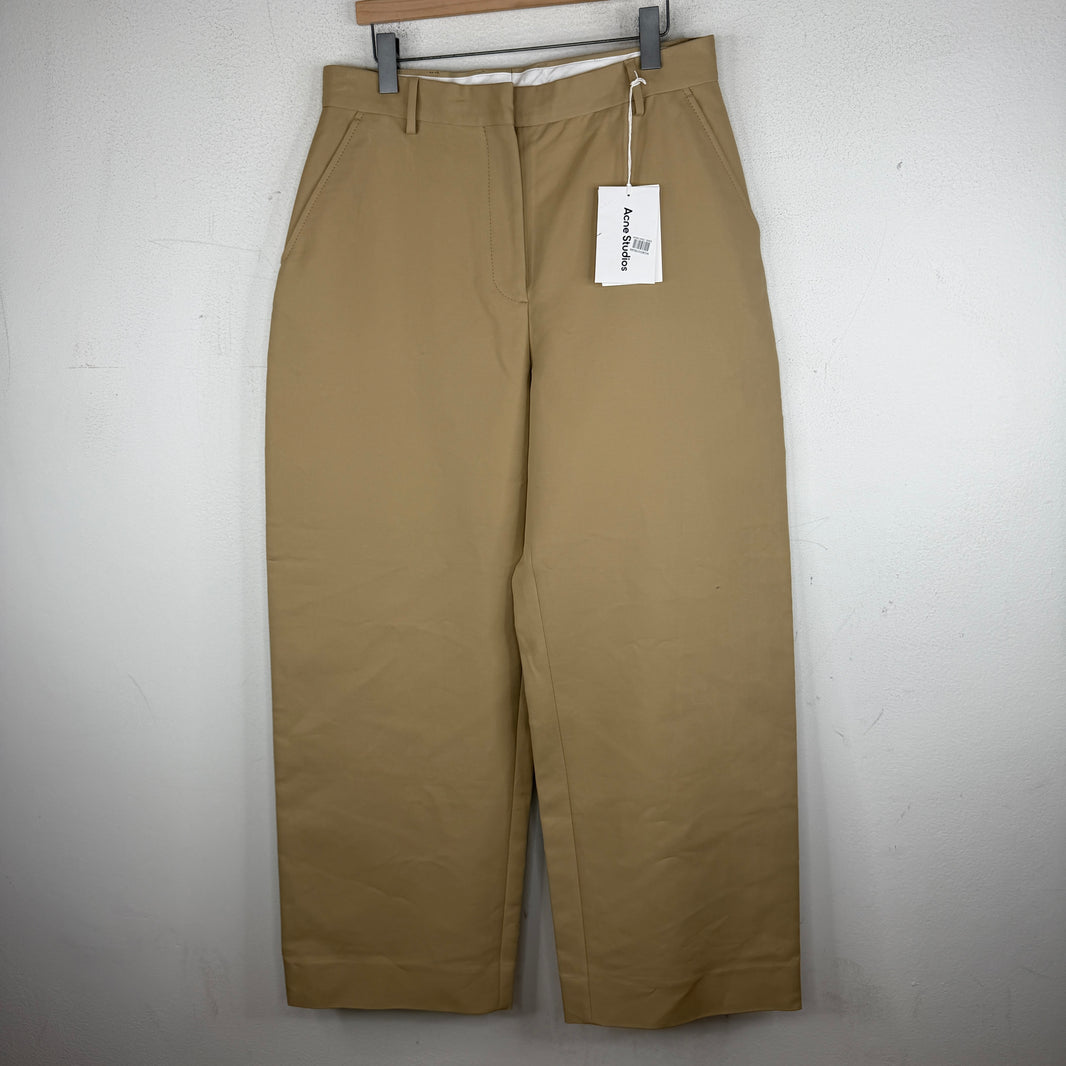 Acne Studios Baggy Wide Leg Khaki Trousers