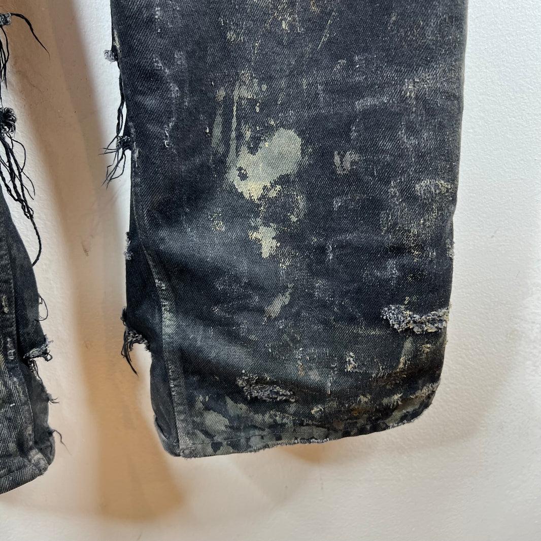 Balenciaga Mud Destroyed Black Jeans