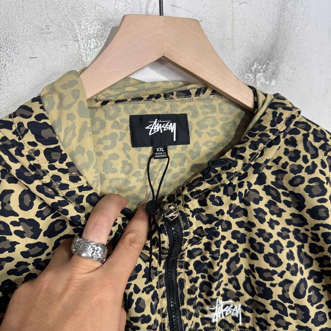 Stussy Leopard Nylon Windbreaker Jacket