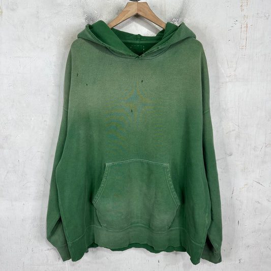 Visvim Green Distressed Jumbo Hoodie
