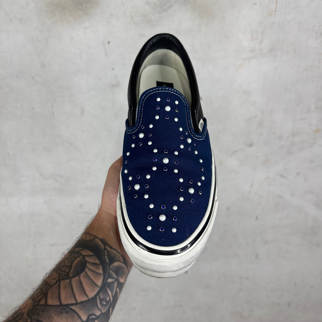Vans OTW Navy Pearlized Classic Slip Ons