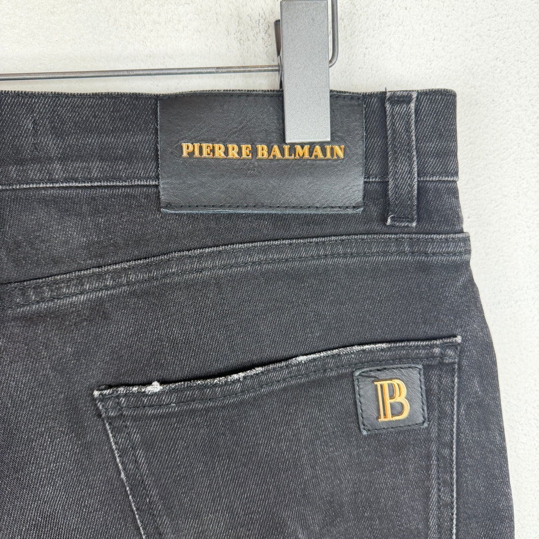 Pierre Balmain Black Skinny Biker Jeans