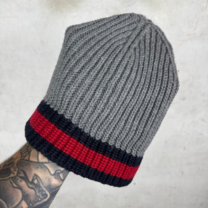 Gucci Grey Striped Trim Beanie