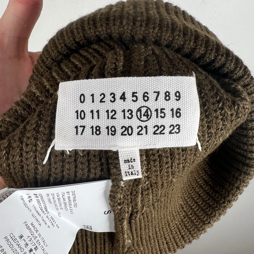 Margiela Olive Stitch Knit Beanie
