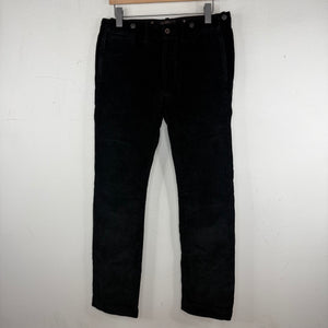 RRL Black Corduroy Straight Trousers