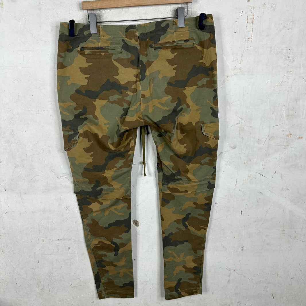 Greg Lauren Camouflage Green Cargo Pants