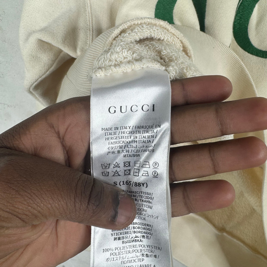 Gucci Beige Double G Embroidered Crewneck