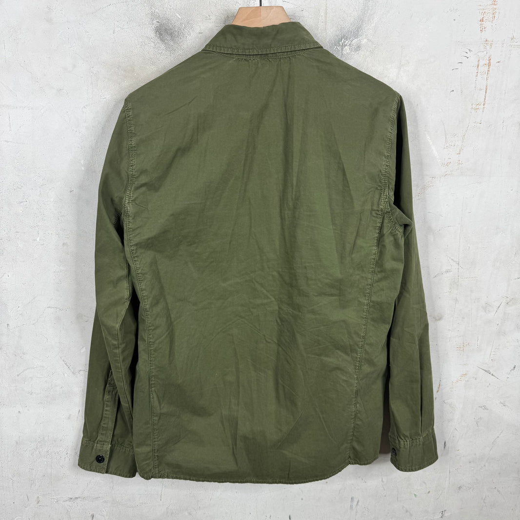 Stone Island Olive Zip Up Military Overshirt