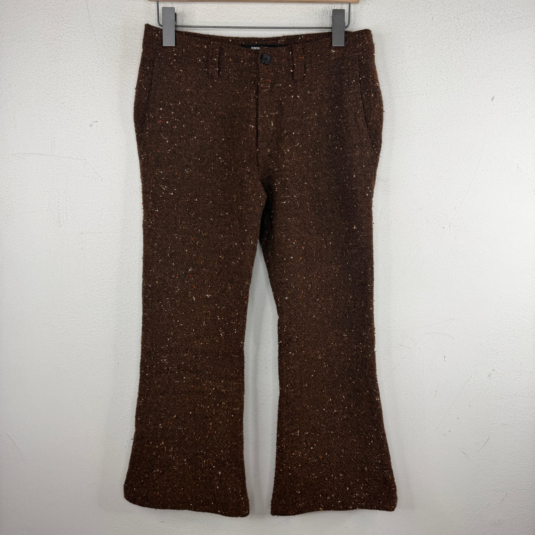 Junya Watanabe Brown Flared Wool Pants
