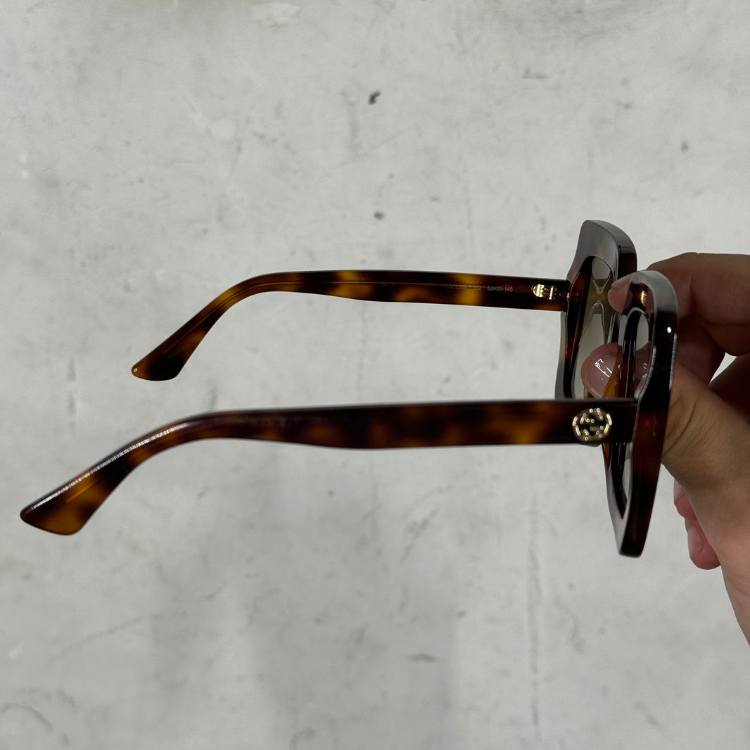 Gucci Wide Lens Tortoise Sunglasses