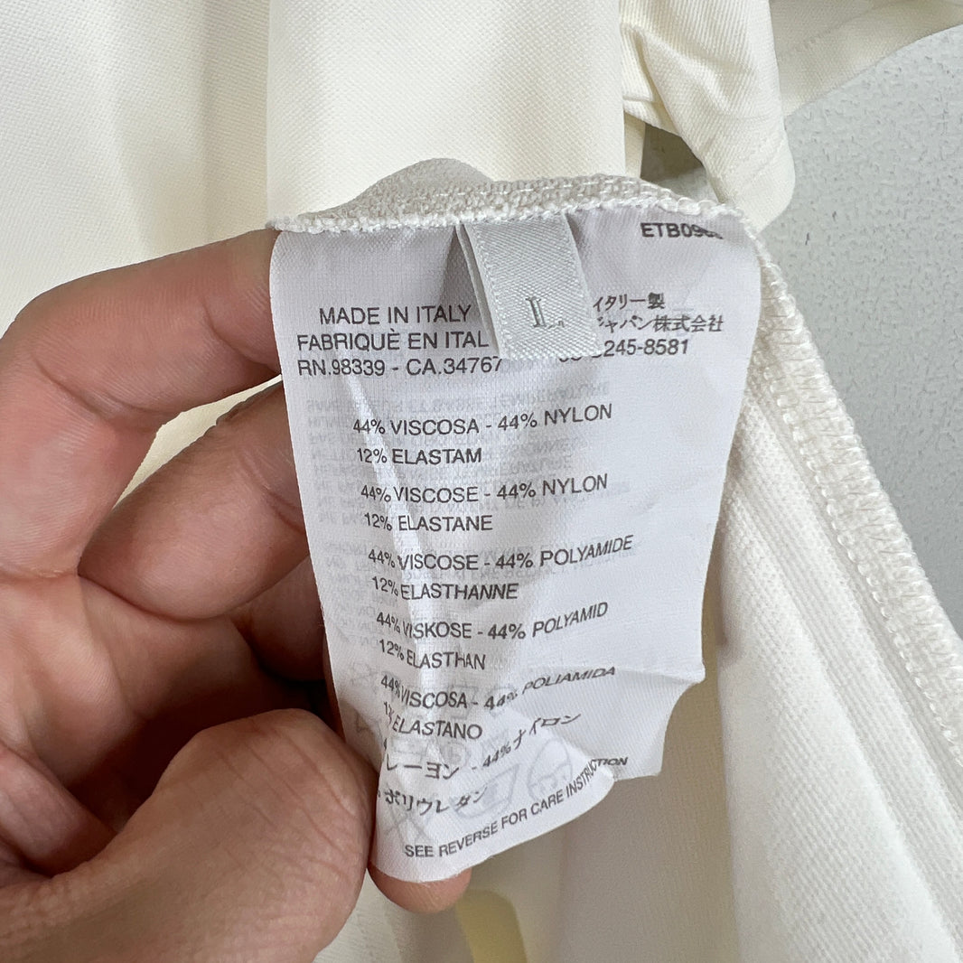Prada White Zip Up Polo T-Shirt
