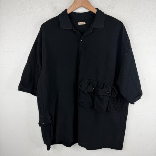 Kapital Black Cargo Pocket Polo T-Shirt
