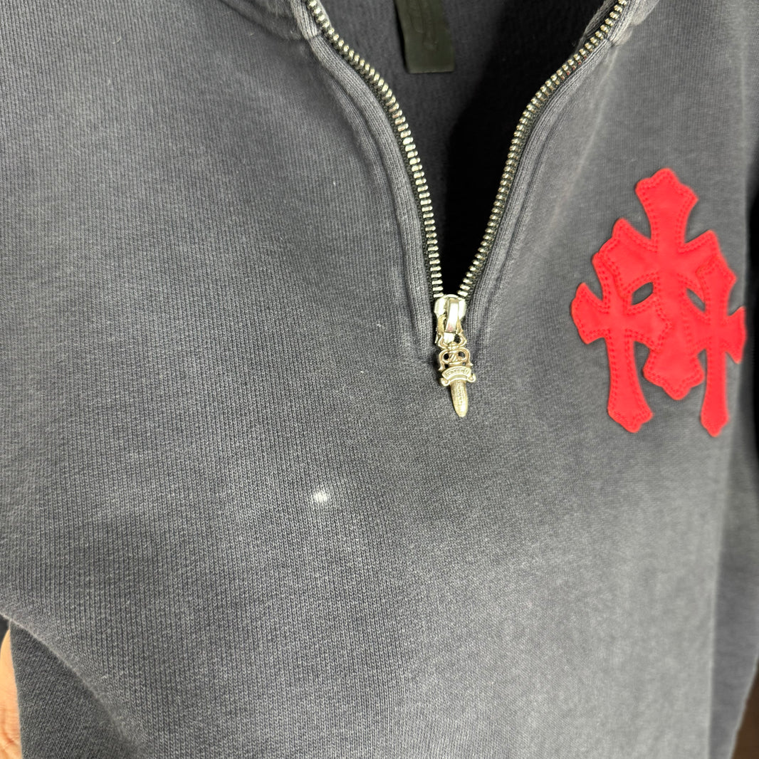 Chrome Hearts Navy Paperjam Quarter Zip