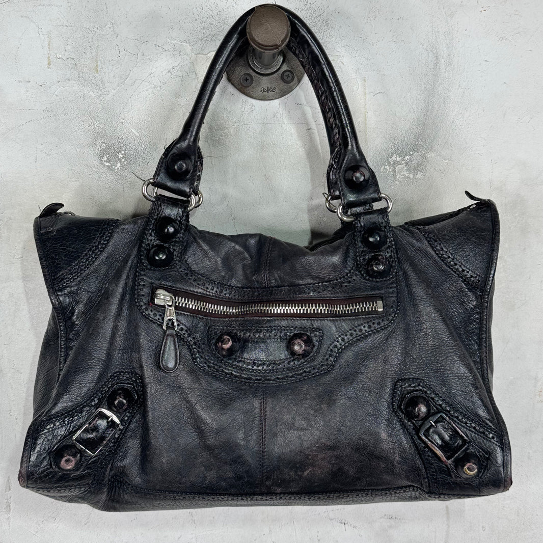 Balenciaga Large Blistered Leather City Bag
