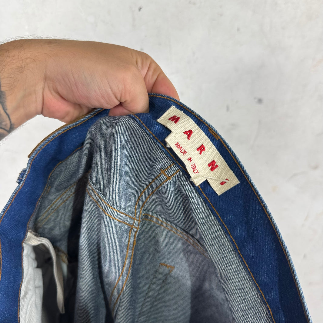 Marni Baggy Patchworked Darkwash Jeans