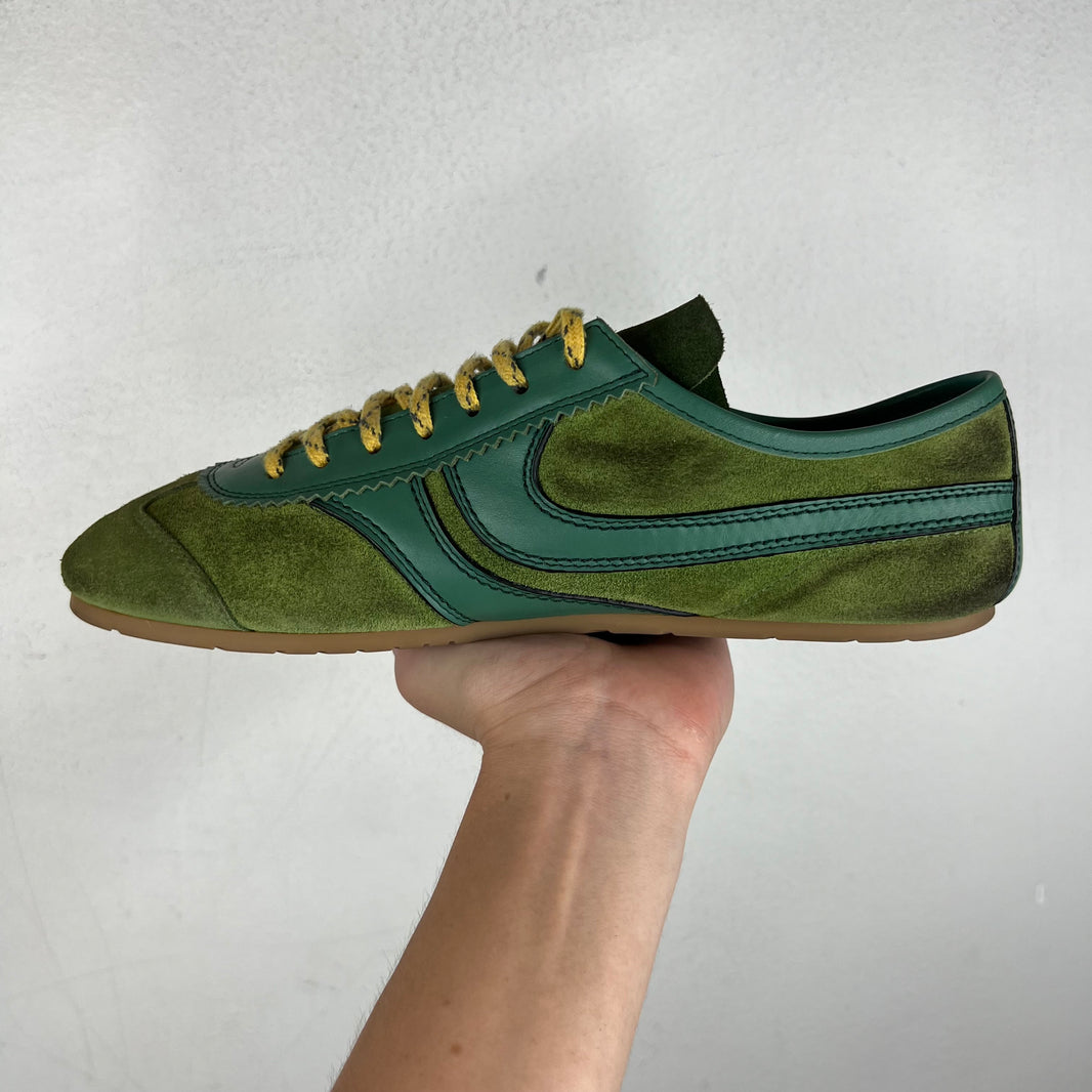 Dries Van Noten Green Leather Trim Sneakers