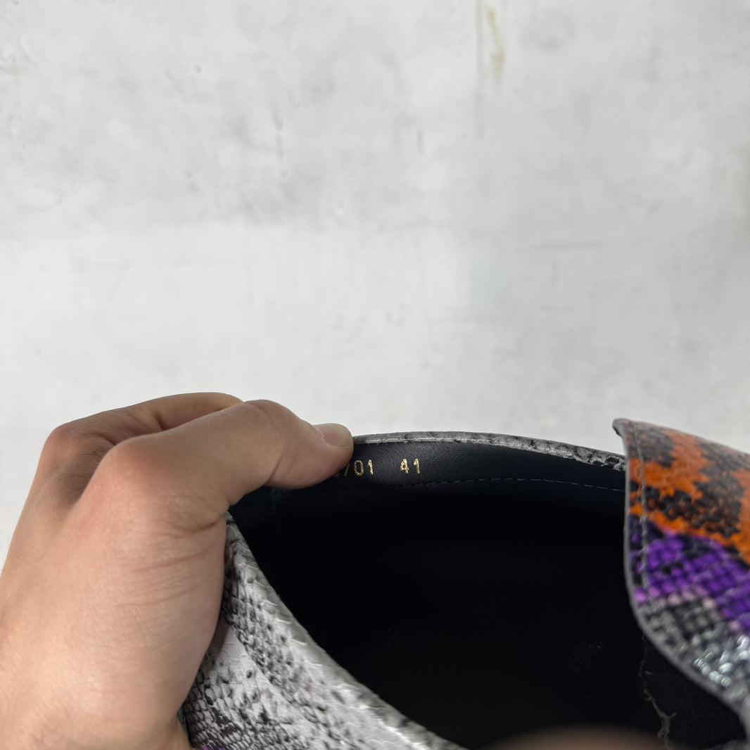 Versace Snake-Print Medusa Loafers