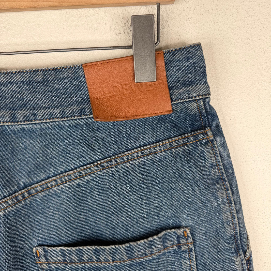 Loewe Anagram Cut Denim Shorts