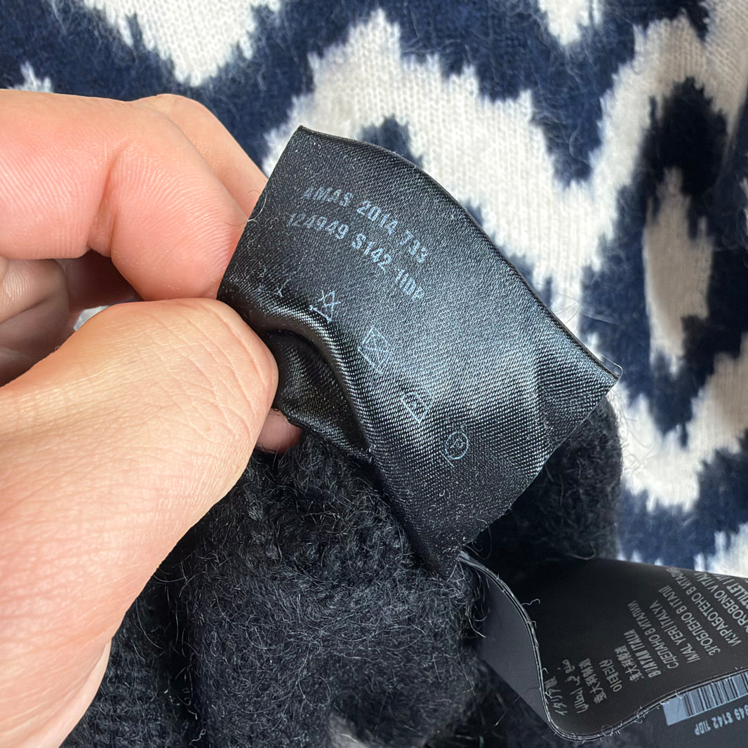 Prada Blue/Beige Mohair Knit Sweater