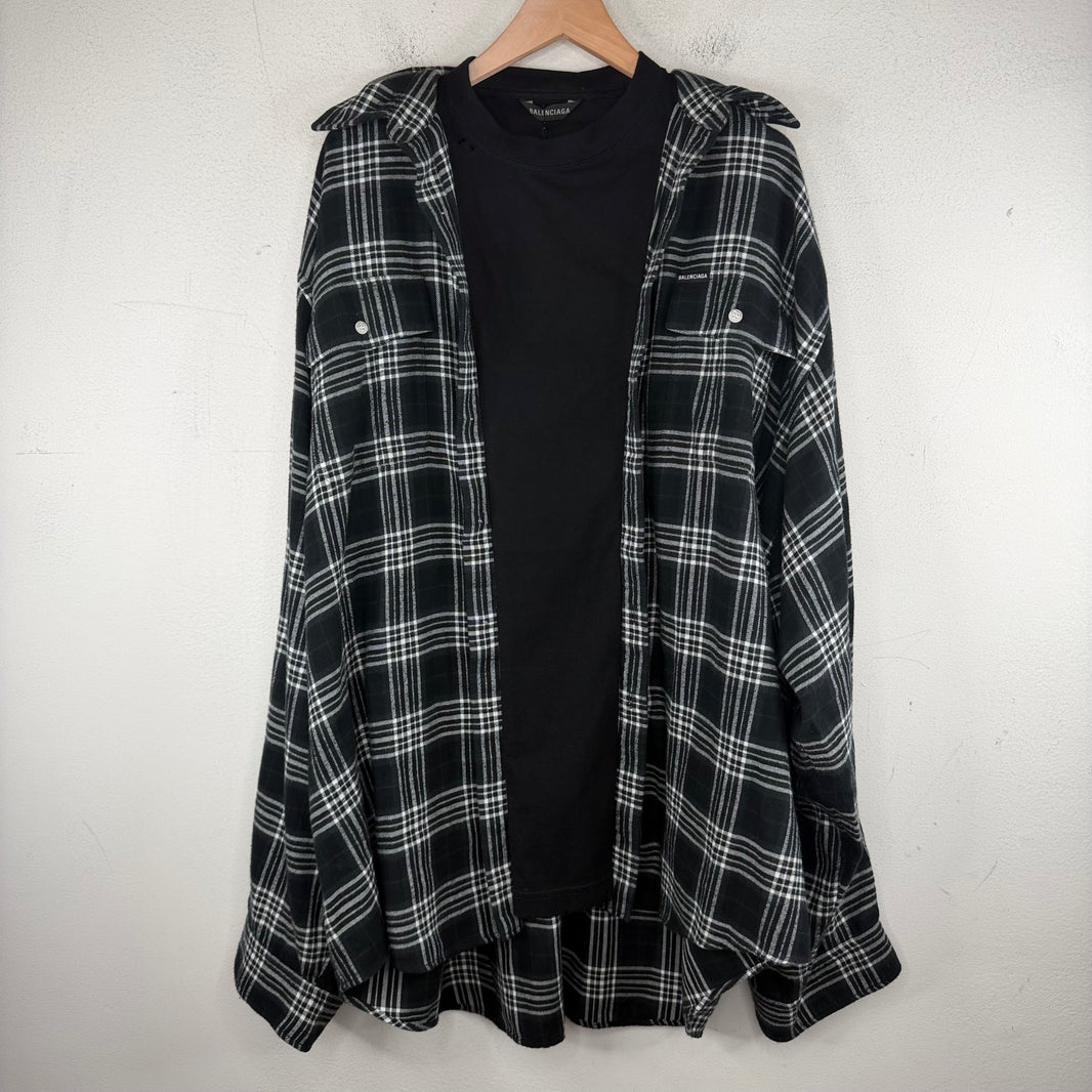 Balenciaga Trompe L'oell Flannel Shirt