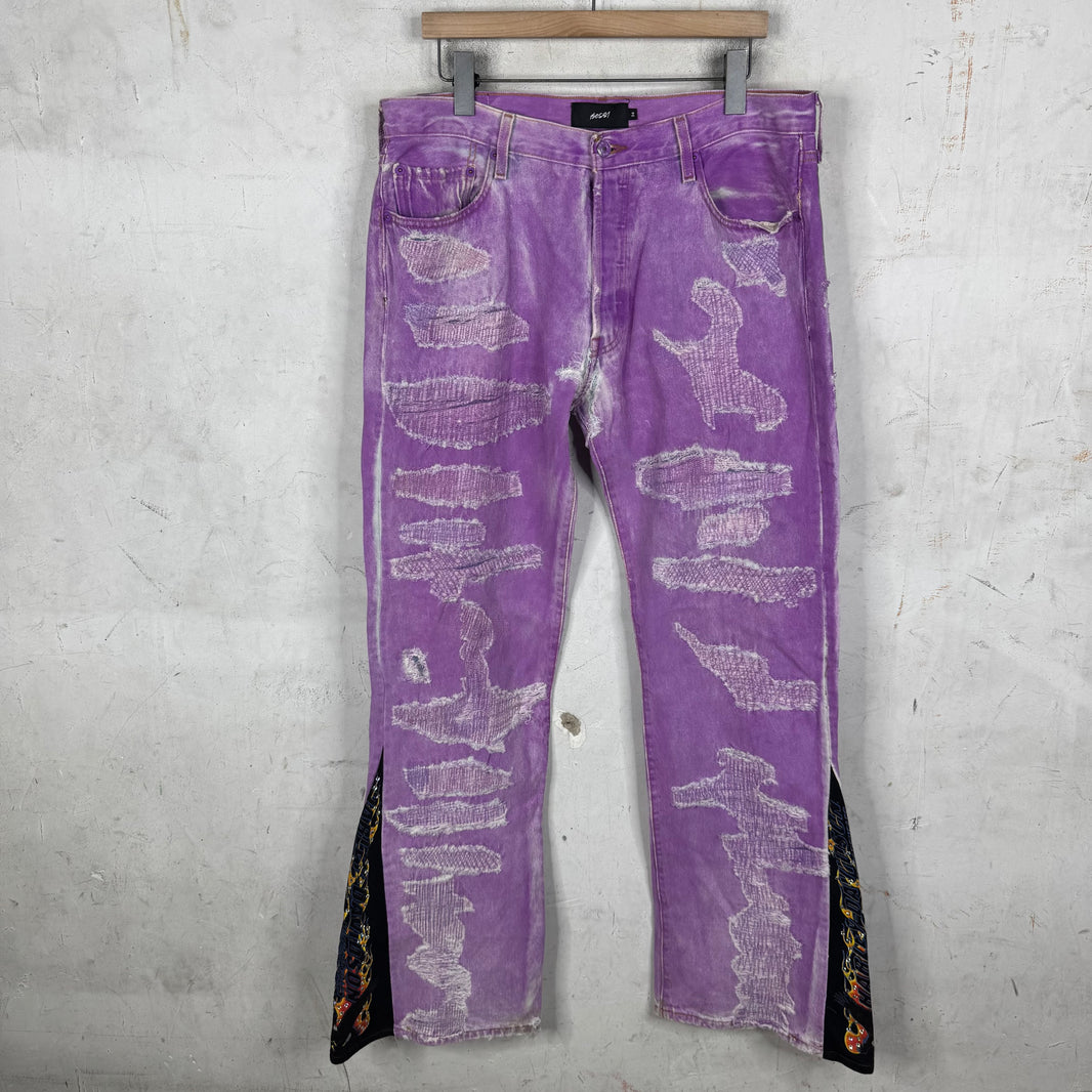 Bossi Repaired Boro Flared Jeans