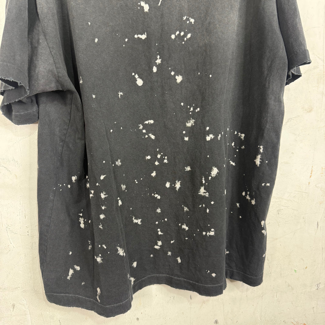 Satoshi Nakamoto Black Distressed Bleach Logo T-Shirt