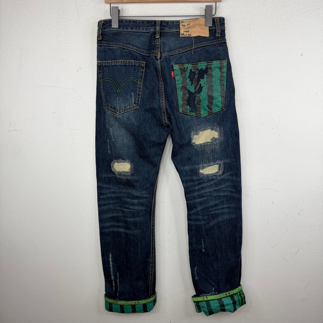 CLOT Levi's Medicom Bearbrick Watermelon Denim Jeans