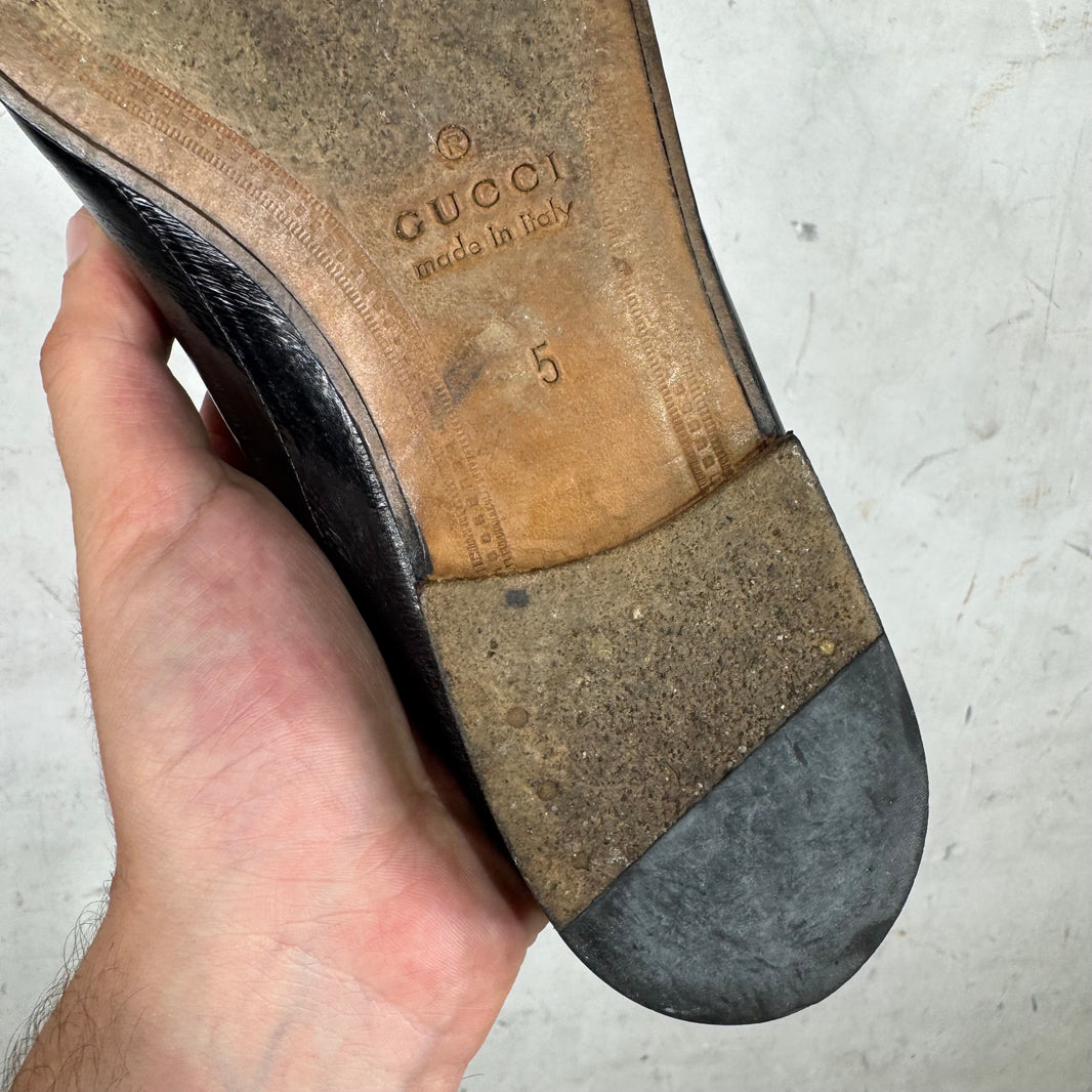 Gucci Eel Skin HorseBit Collapse Loafers
