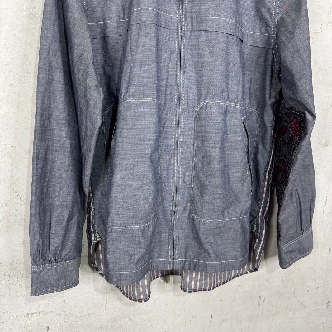 Junya Watanabe Pasiley Patchworked L/S Zipped Shirt