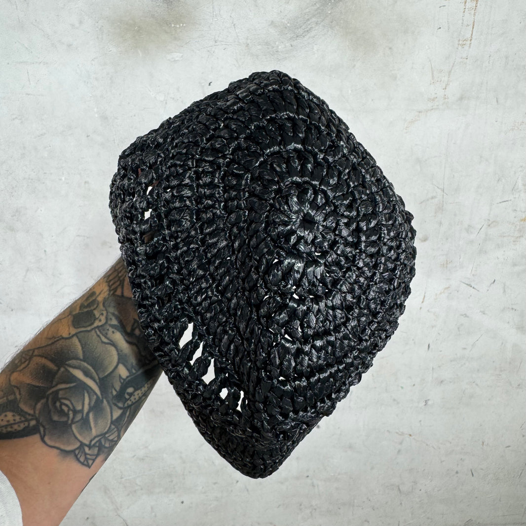 Prada Knitted Straw Bucket Hat