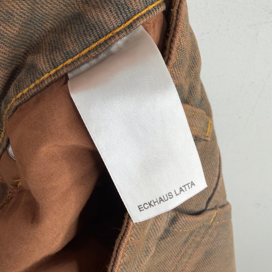 Eckhaus Latta Brown Baggy Square Print Jeans