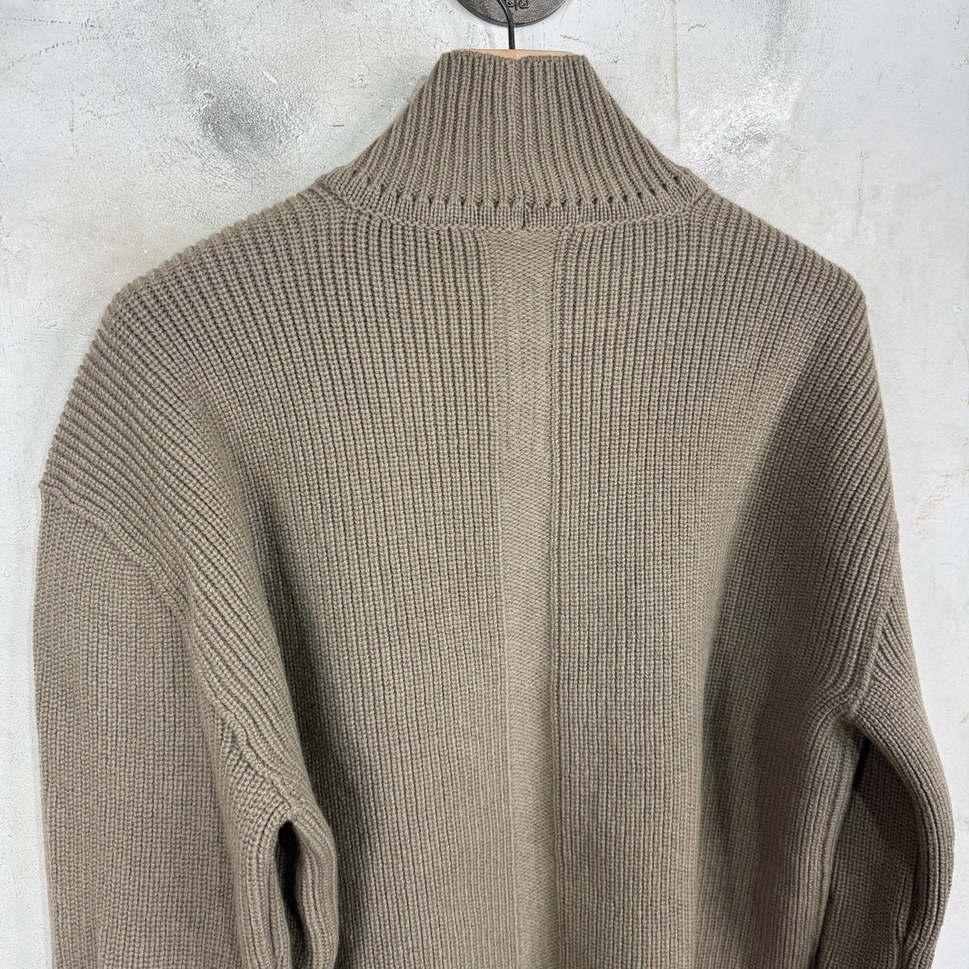 Rick Owens Porterville Mockneck Beige Sweater