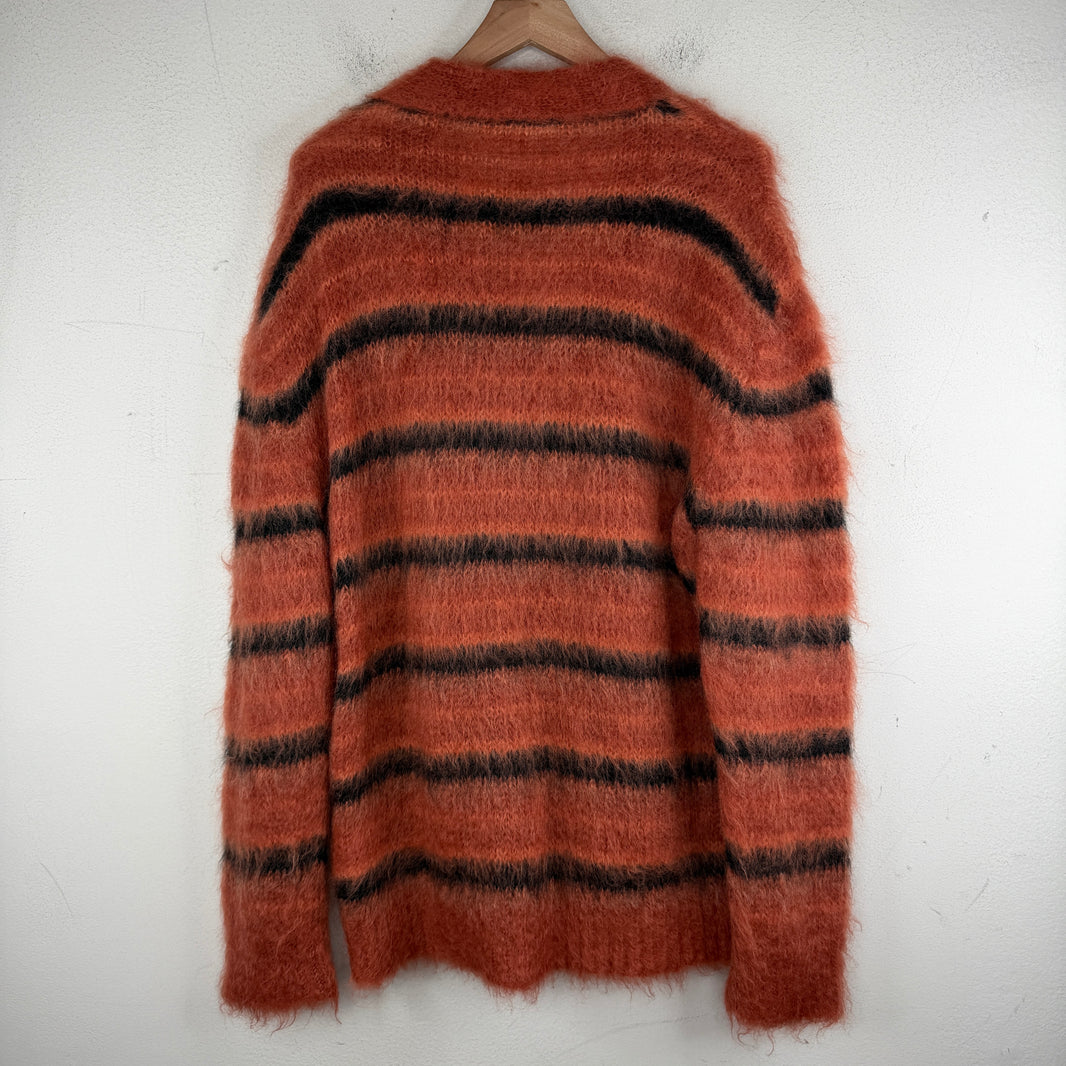 Marni Rust Striped Mohair Cardigan