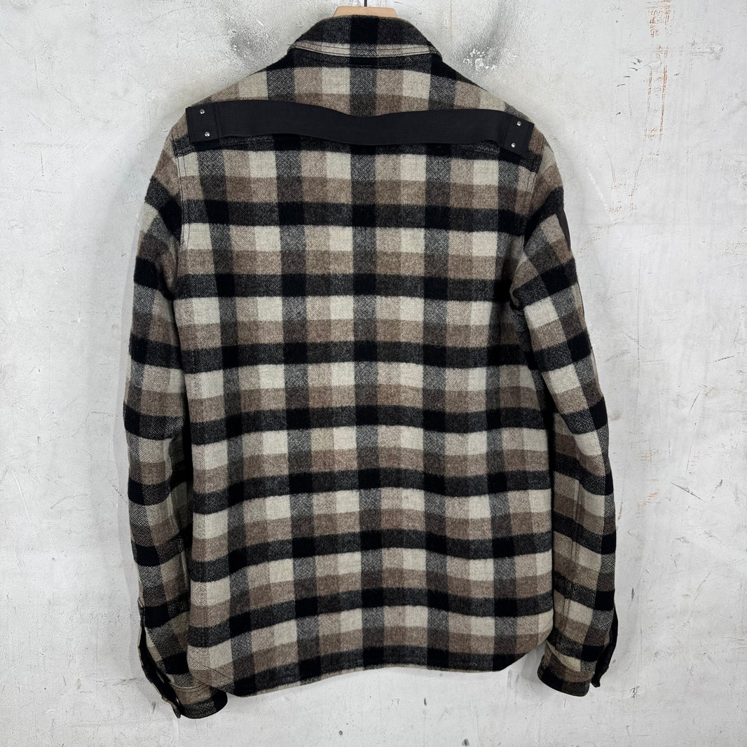 Rick Owens Heavy Wool Backstrap Patched Flannel